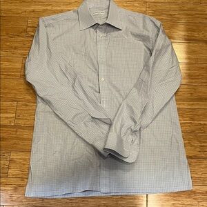 Charvet Blue and White Checkered Dress Shirt